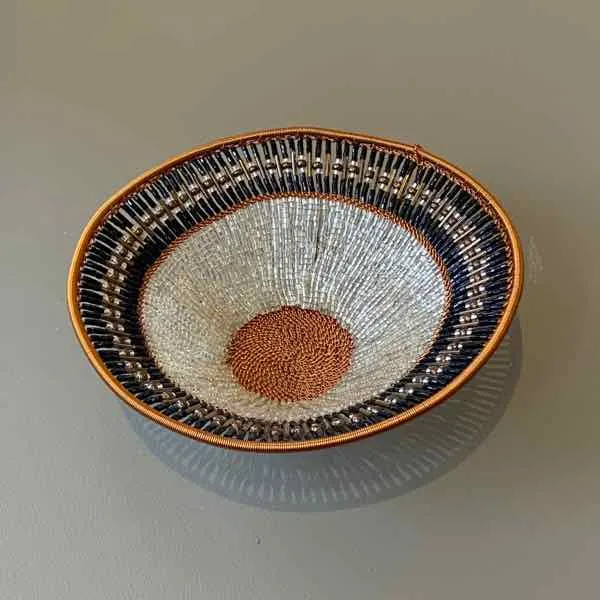 Beaded Copper Wire Basket