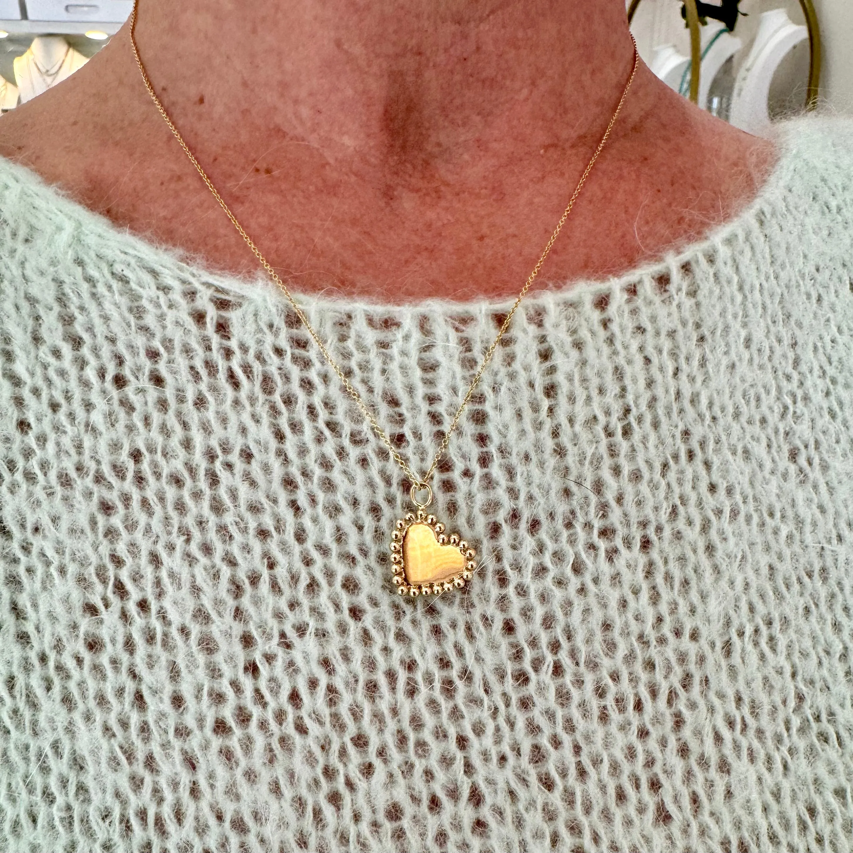 Beaded Heart Charm
