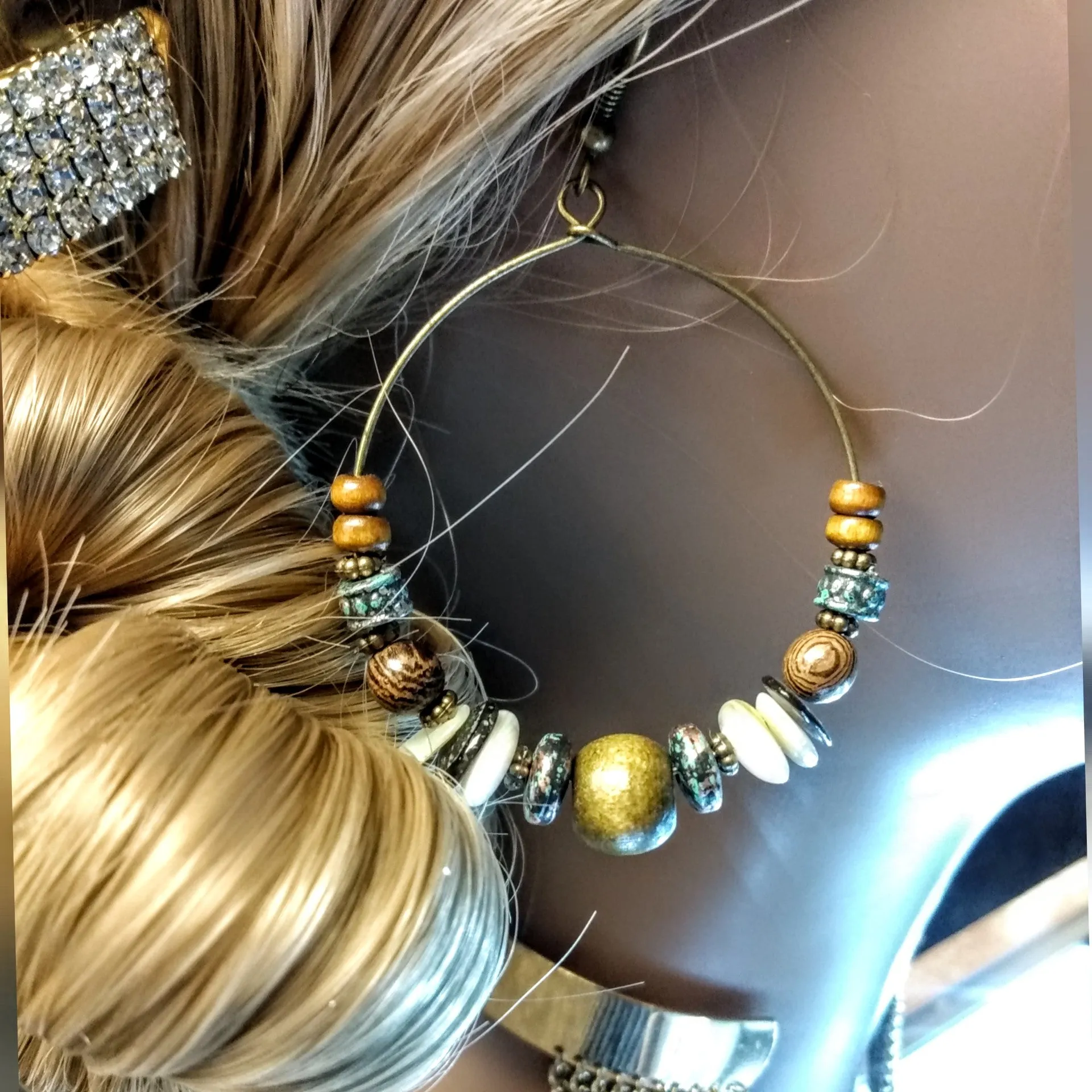 Beaded Hoops Earrings $10 OptimismIC Wigs and Gifts West St Paul MN