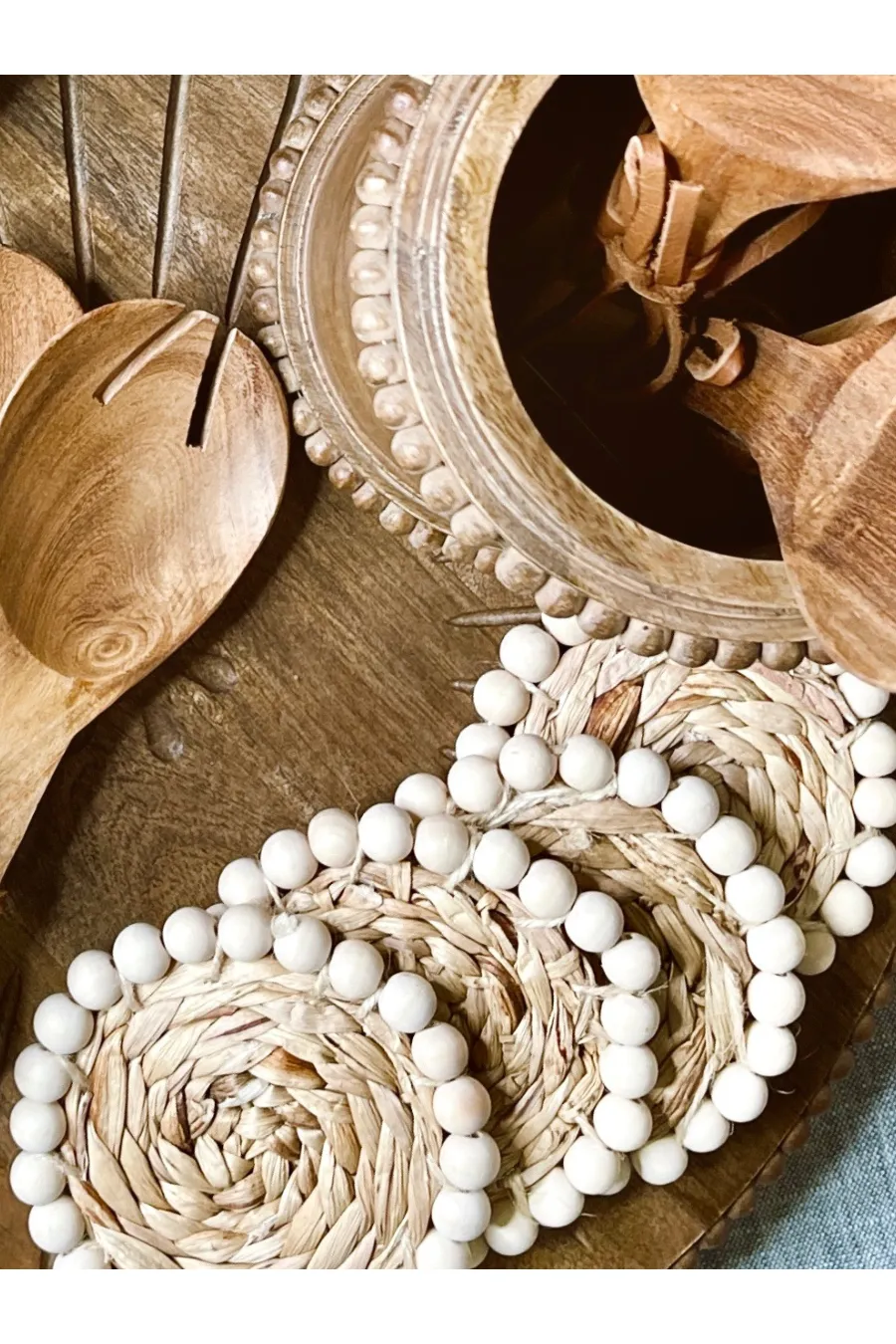 Beaded Hyacinth Coaster Set