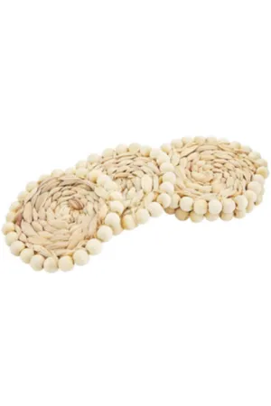 Beaded Hyacinth Coaster Set