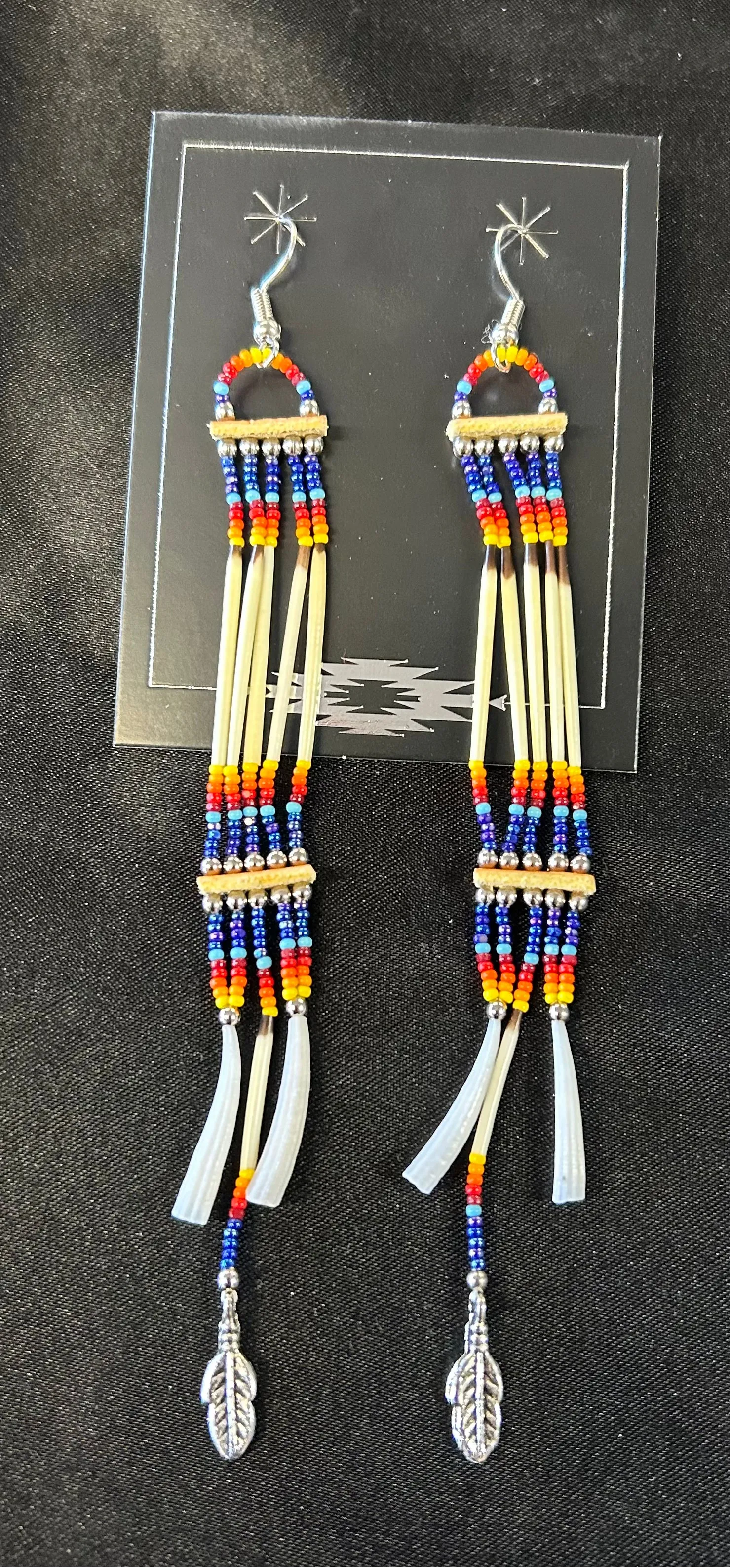 Beaded Quill Earrings