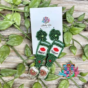 Beaded Shot of Whiskey Earrings
