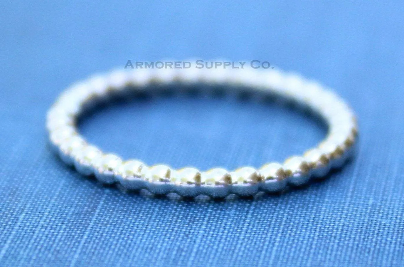 Beaded Stacking Ring Sterling Silver