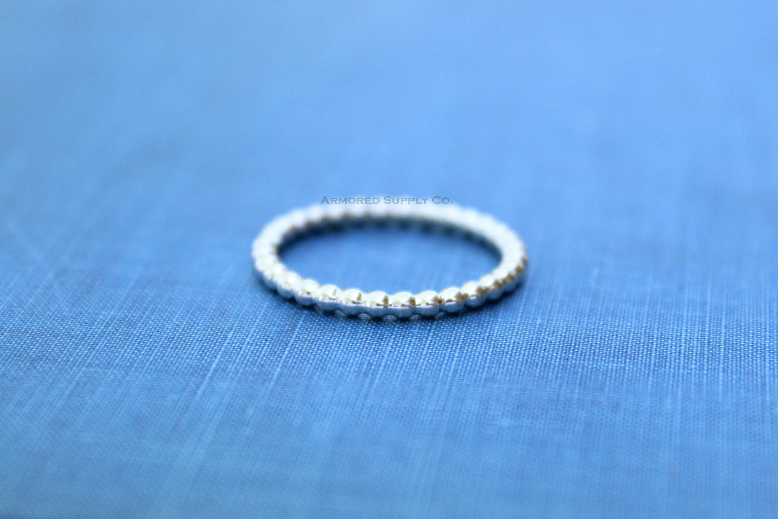 Beaded Stacking Ring Sterling Silver