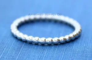 Beaded Stacking Ring Sterling Silver