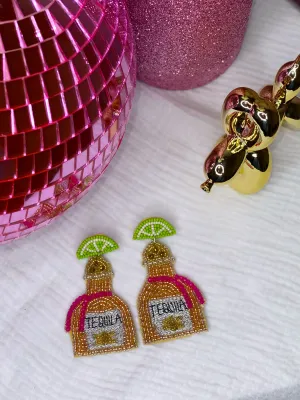 Beaded Tequila Bottle Earrings