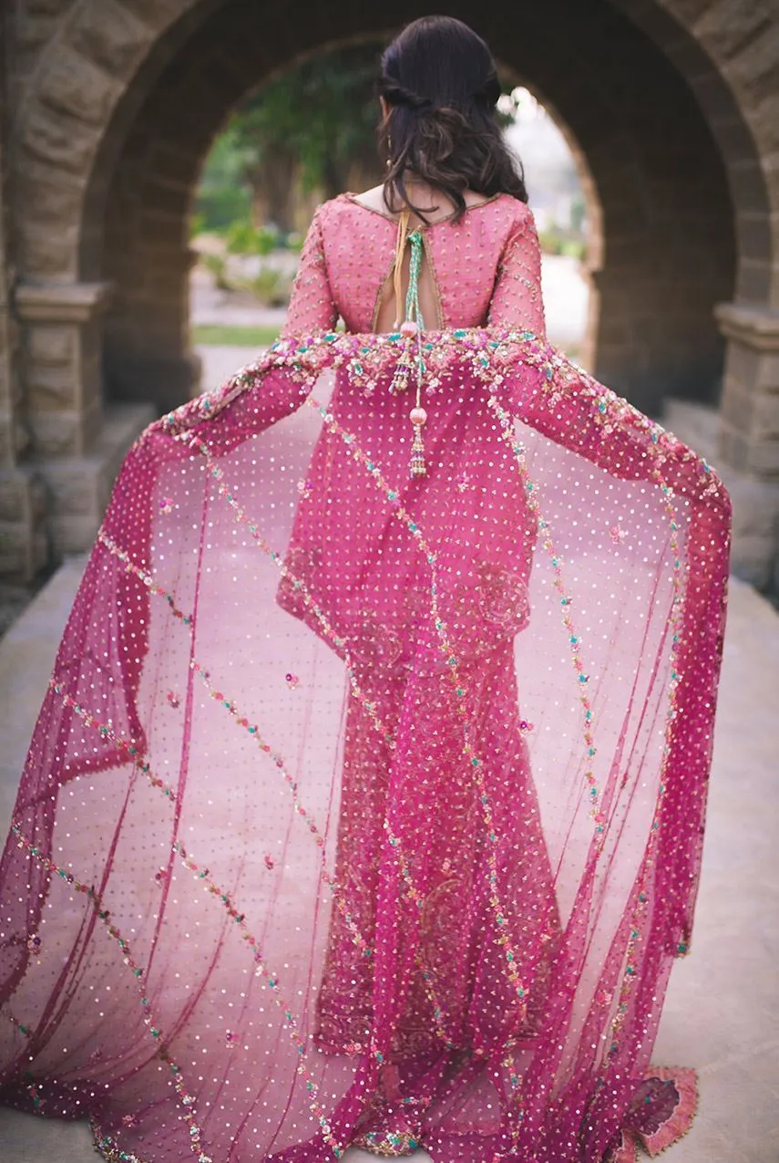 Beautiful fish shape lehnga dress in lavish Pink color # B3320
