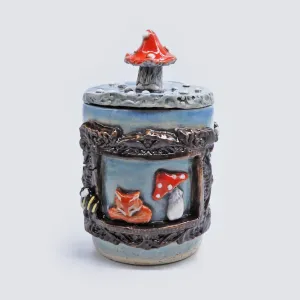 Bees and Mushrooms Lidded Jar