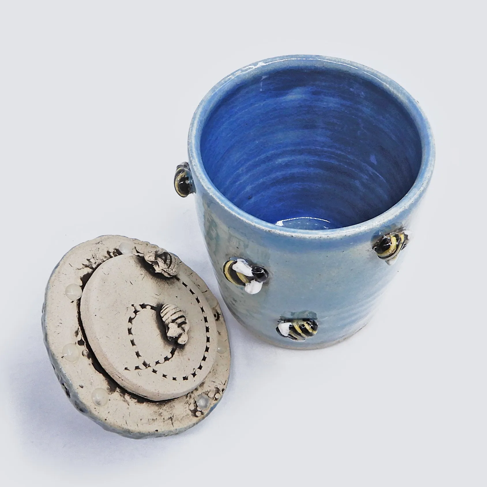 Bees and Mushrooms Lidded Jar