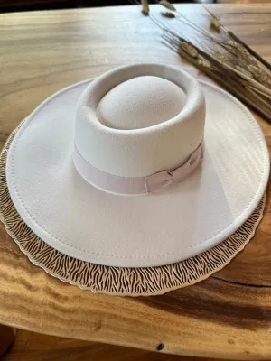 Bella Ivory Wide Brim Fedora