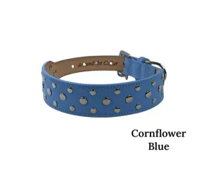 Bells Stud Cluster Wider Width Dog Collar