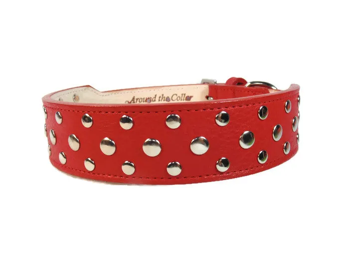 Bells Stud Cluster Wider Width Dog Collar
