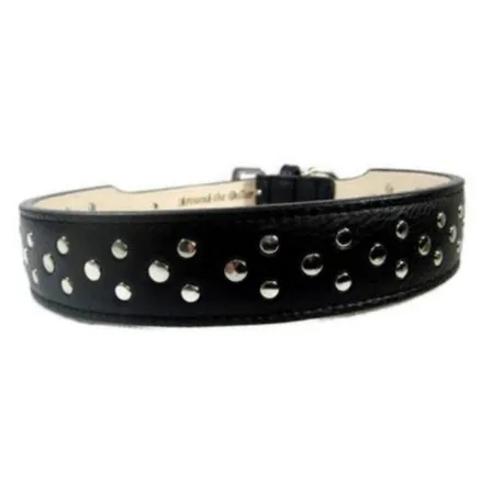 Bells Stud Cluster Wider Width Dog Collar