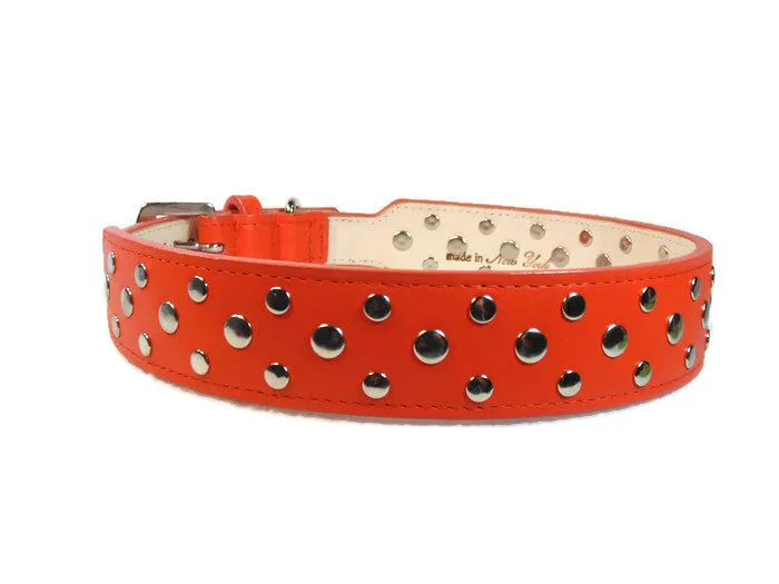 Bells Stud Cluster Wider Width Dog Collar