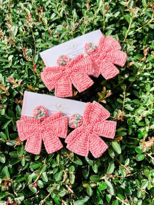Betty Pink Bow Earrings