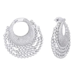 Bezel X Pavé Hoop Earring