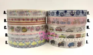 Birthday Cake or Cars Plastic Deco Tape PT5