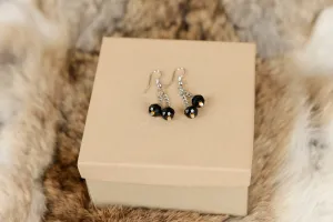 Black and Orange Chain Earrings