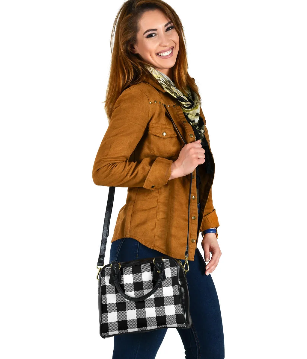 Black and White Buffalo Plaid Handbag Shoulder Bag