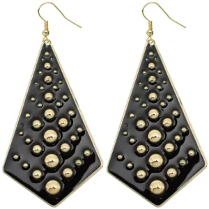 Black Bubble Necktie Dangle Earrings