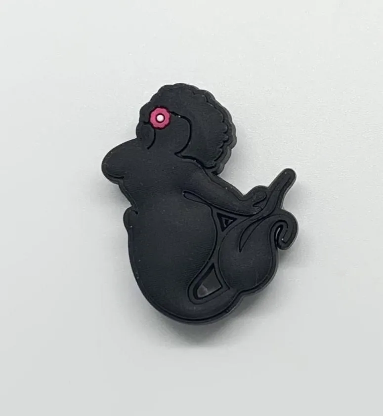Black Mermaid Croc Button