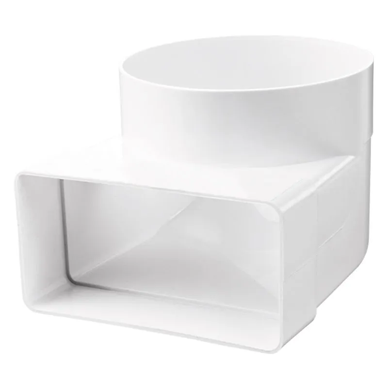 Blauberg Flat Plastic Ducting to Round Angled Transformer 110x54 - 100mm