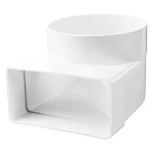 Blauberg Flat Plastic Ducting to Round Angled Transformer 110x54 - 100mm