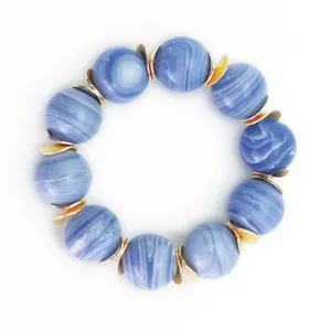 Blue Agate Bead Bracelet