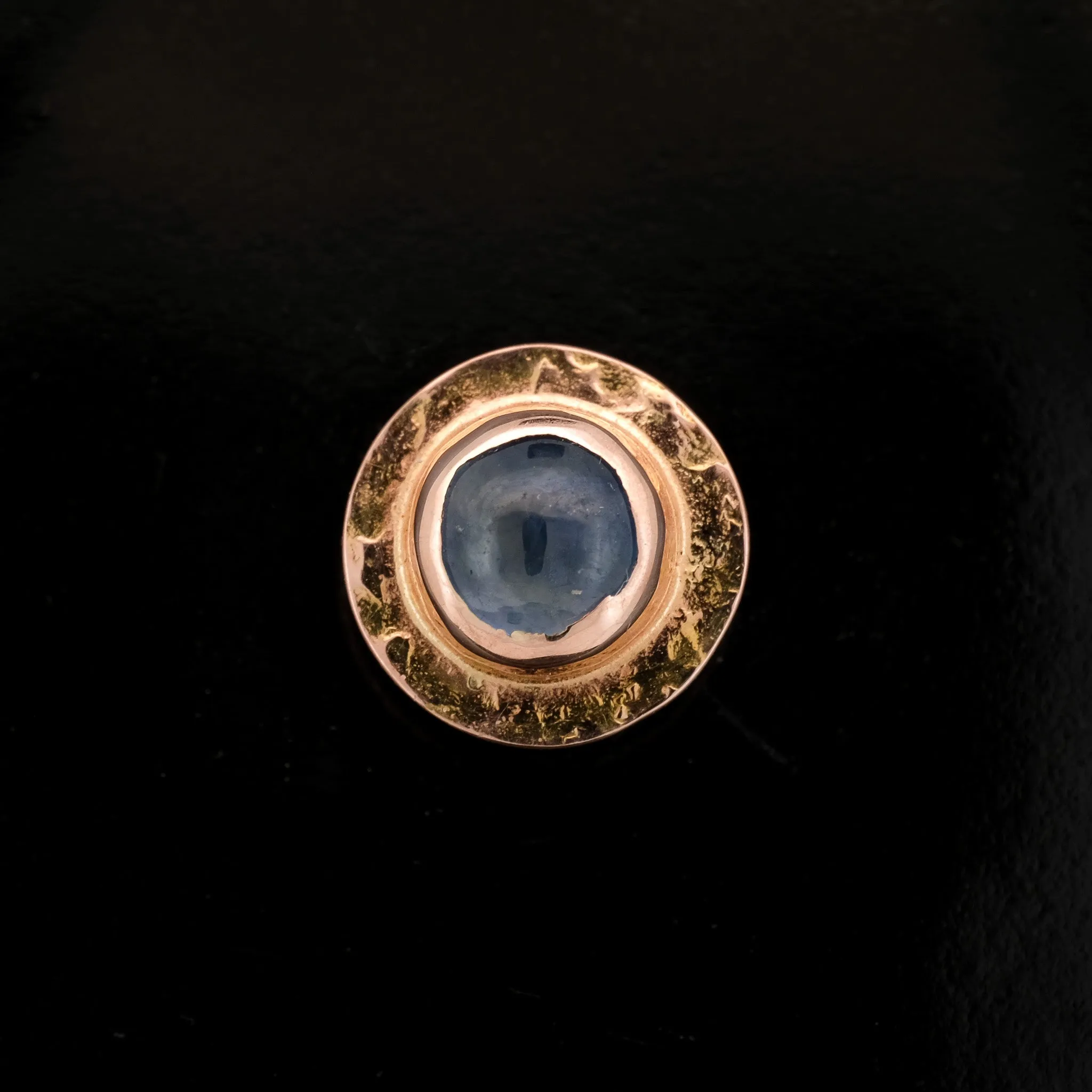 Blue Sapphire and Rose Gold "Sandman" - Threaded End - 14ga