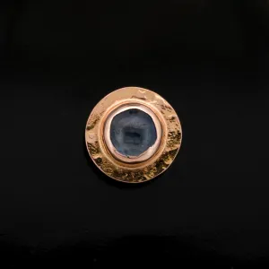 Blue Sapphire and Rose Gold "Sandman" - Threaded End - 14ga