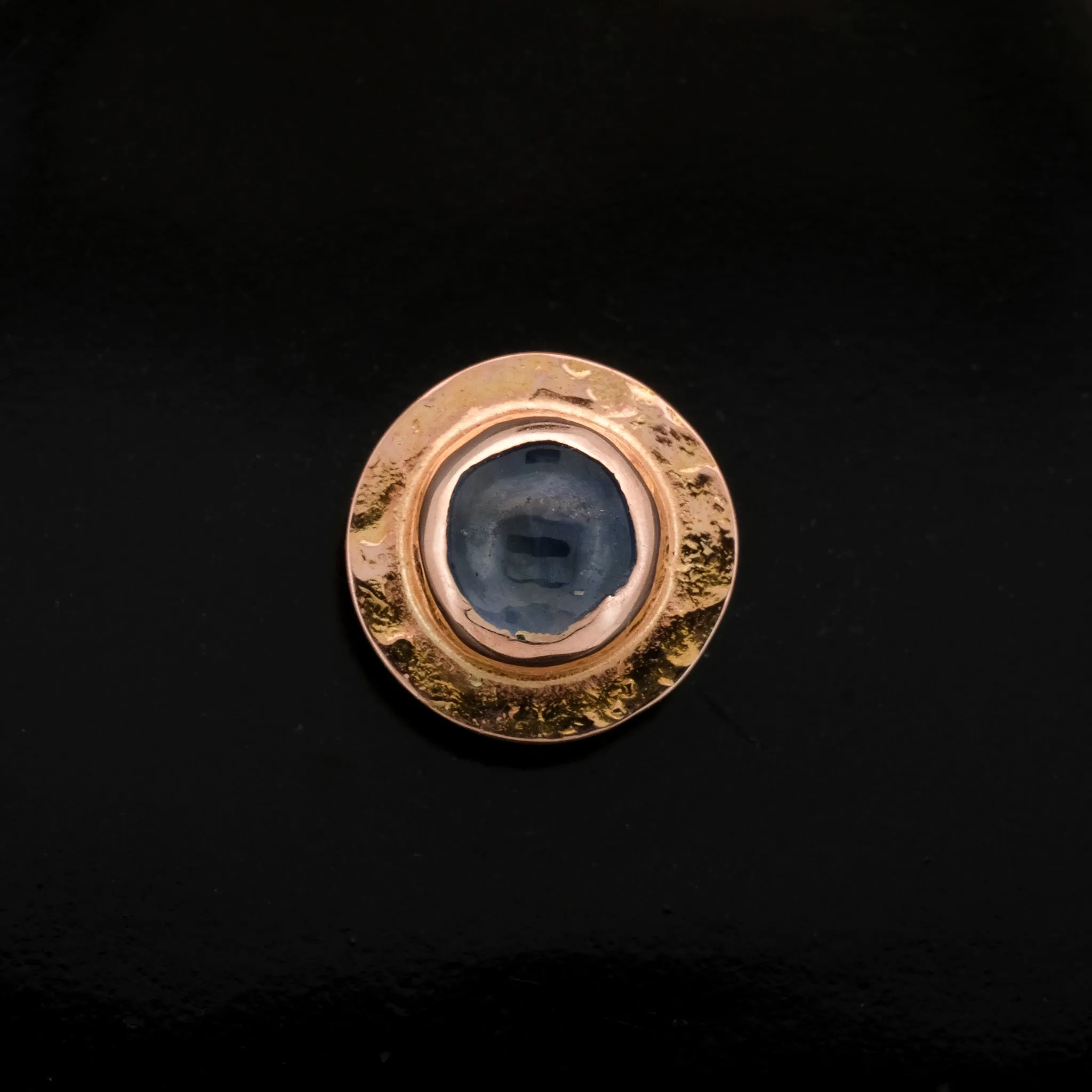 Blue Sapphire and Rose Gold "Sandman" - Threaded End - 14ga
