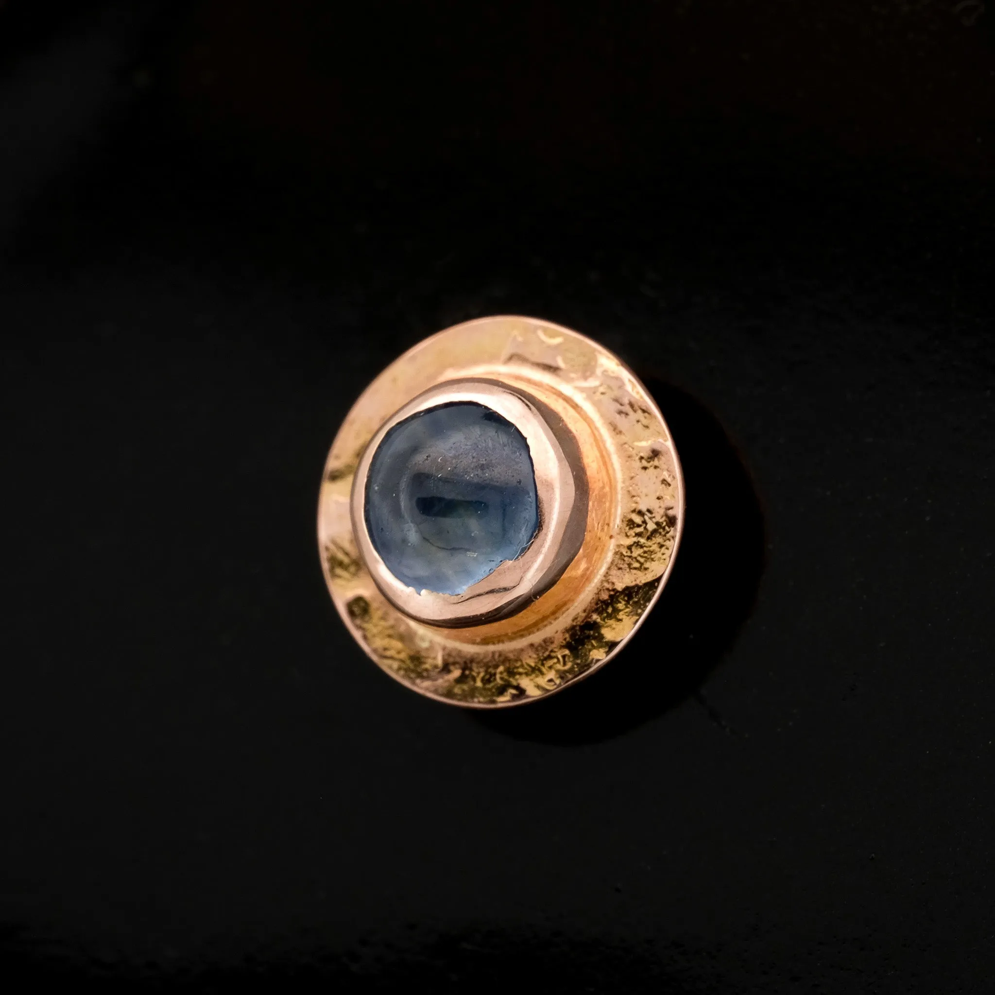 Blue Sapphire and Rose Gold "Sandman" - Threaded End - 14ga
