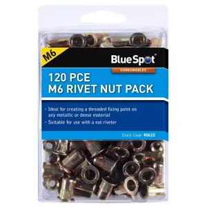 BlueSpot Rivet Nut Inserts Carbon Steel M6-M12 Individual Packs