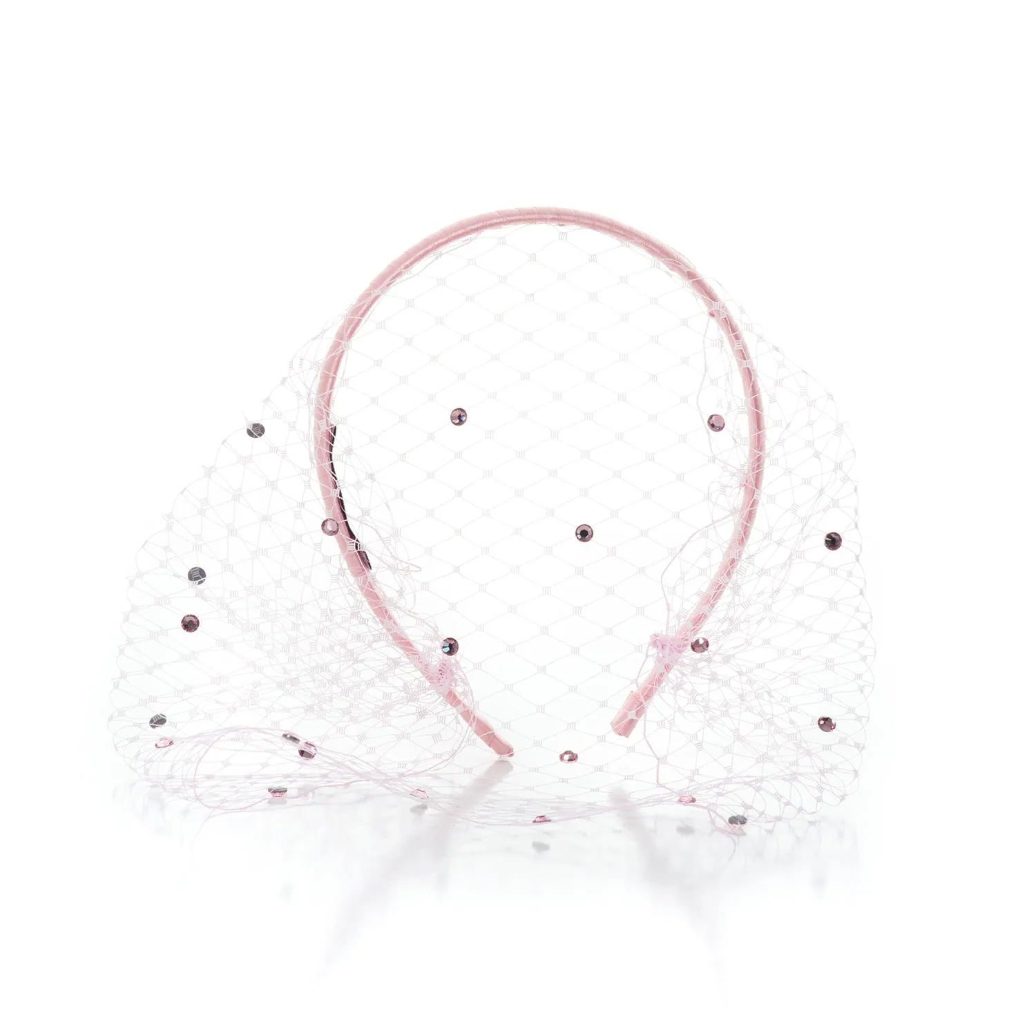 Blush Swarovski Veil Headband
