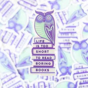Bookworm sticker, gift for book lover, book sticker, reading sticker, sticker for librarian, owl sticker