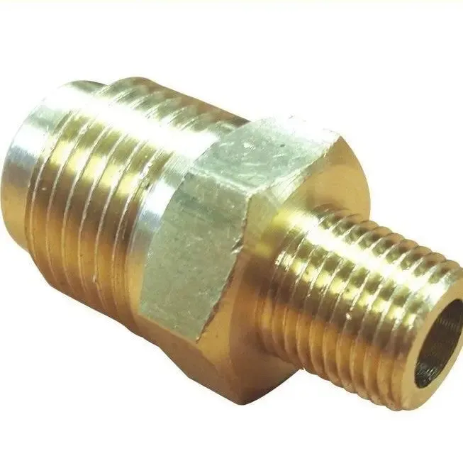 Brass Gas fitting 1-8 Threaded to 3-8 Flare Union 6026
