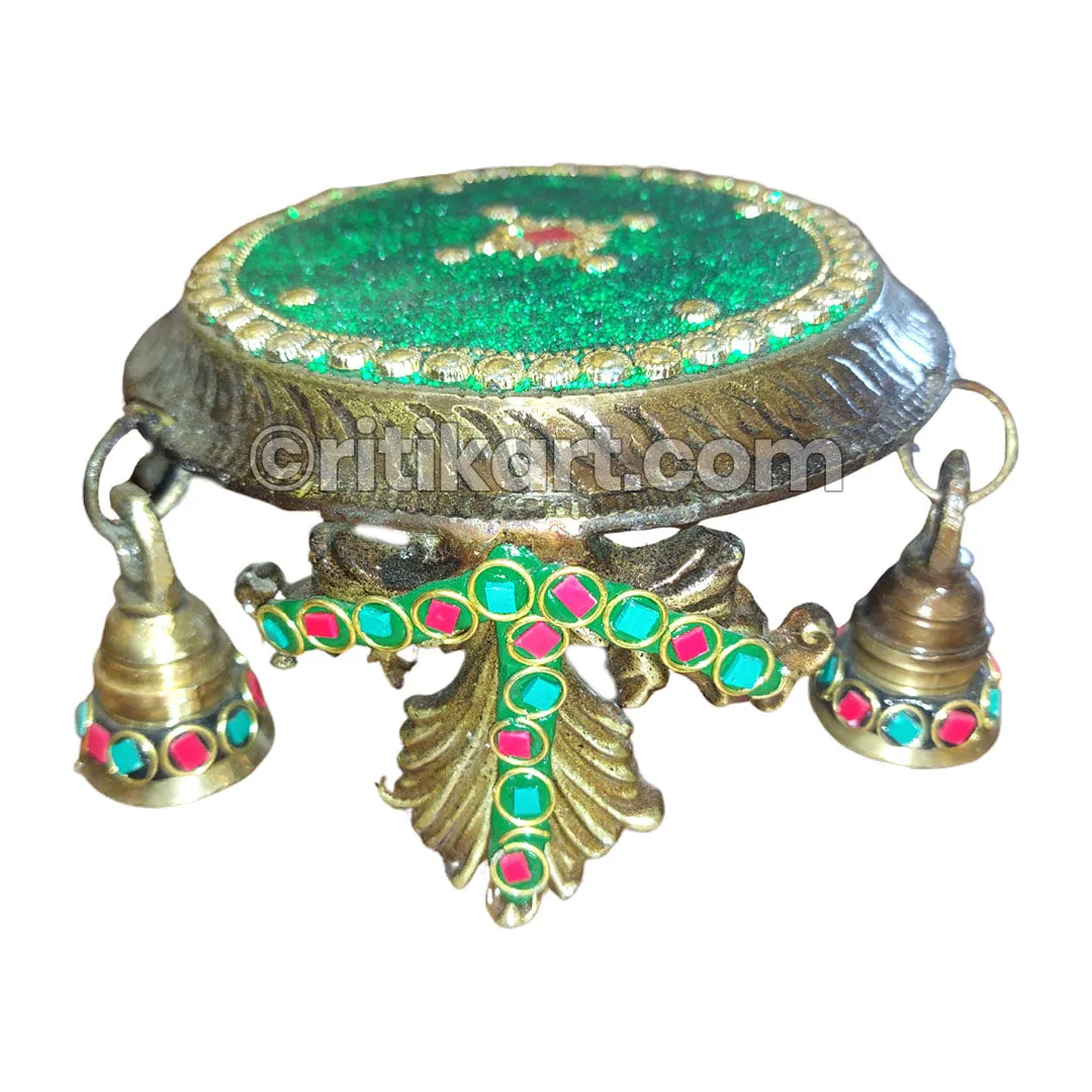 Brass Handcrafted Green Pidha.