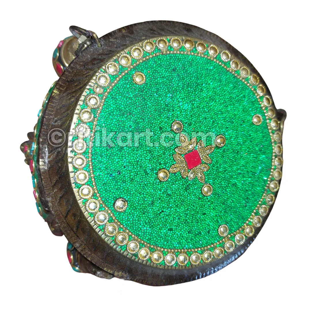 Brass Handcrafted Green Pidha.