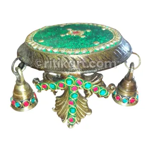 Brass Handcrafted Green Pidha.