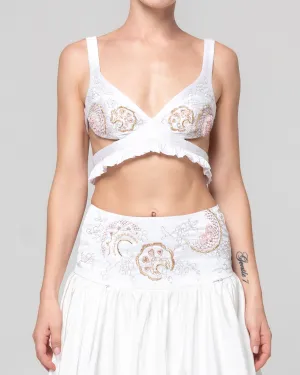 BRITNEY EMBELLISHED WHITE BRALETTE