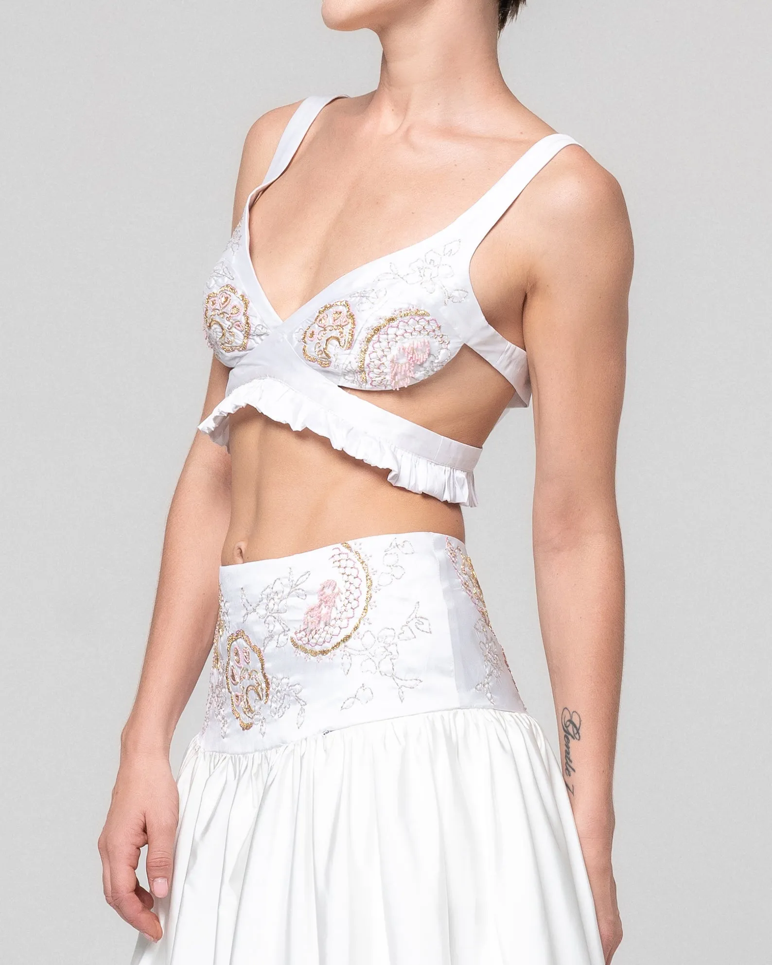 BRITNEY EMBELLISHED WHITE BRALETTE