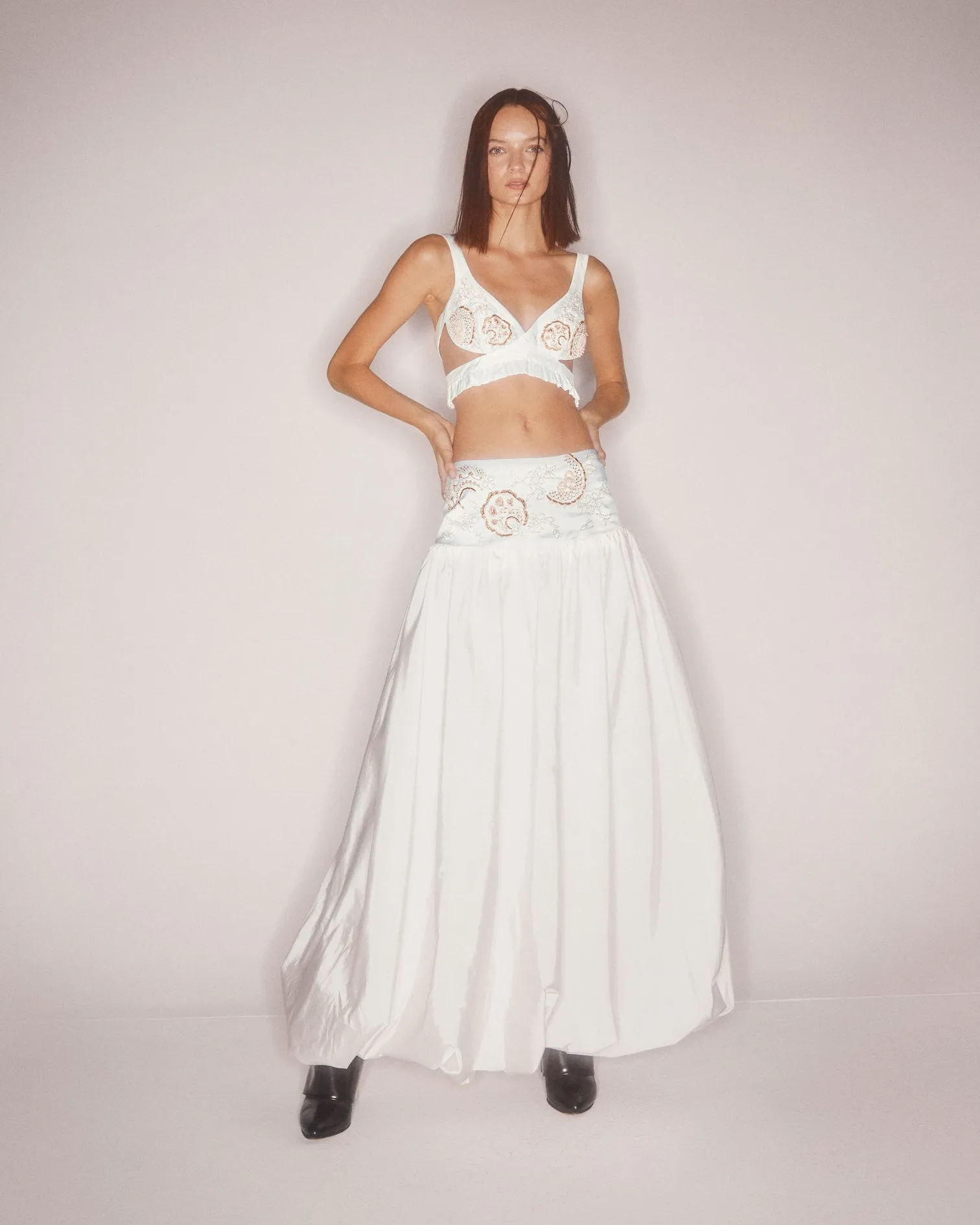 BRITNEY EMBELLISHED WHITE BRALETTE