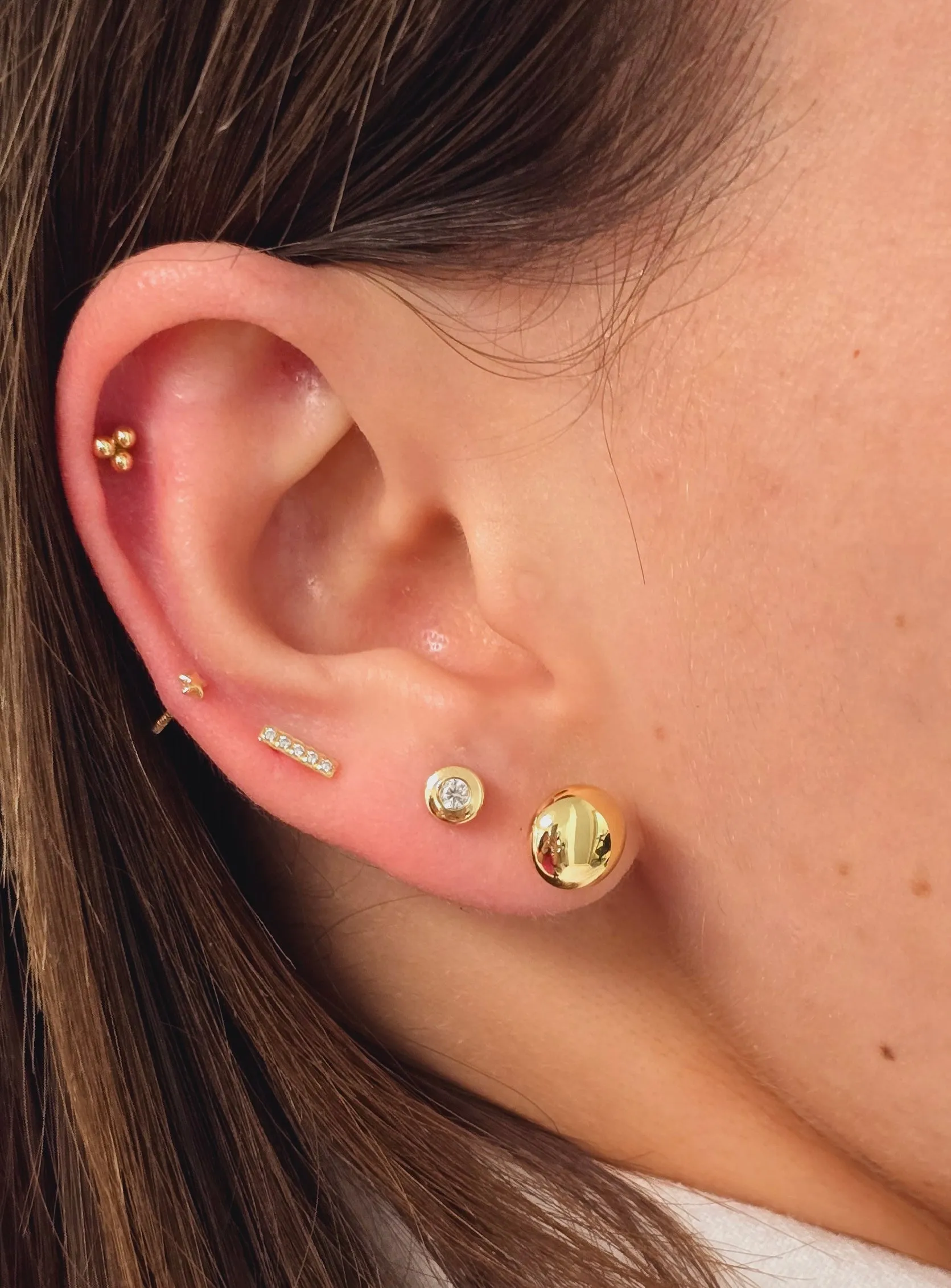 Button 9mm Flat Earring