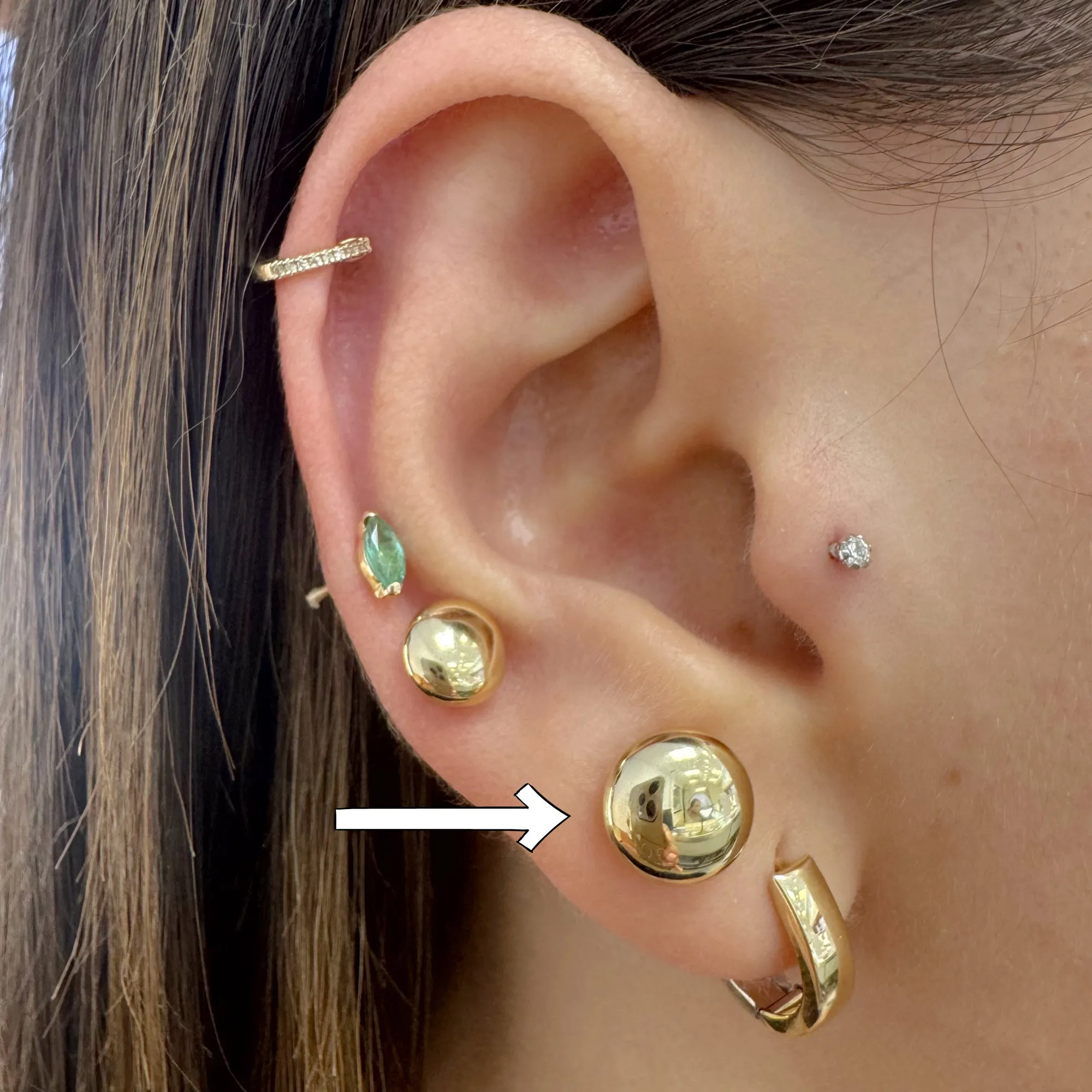 Button 9mm Flat Earring