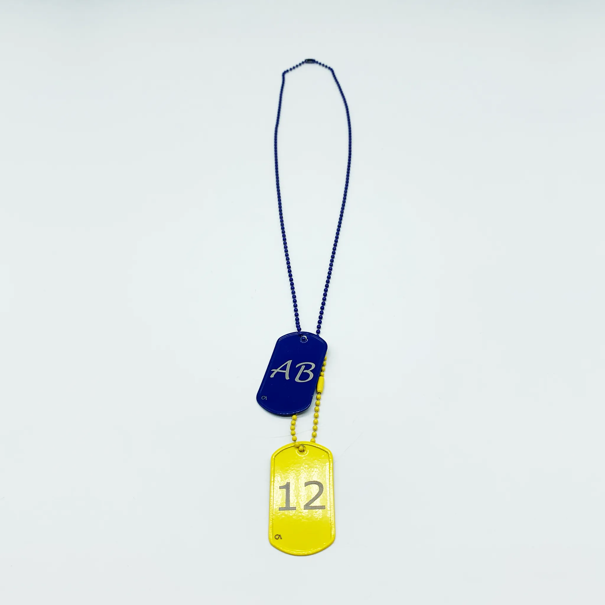 CA Limited Edition Blue and Yellow Name and Number Tags