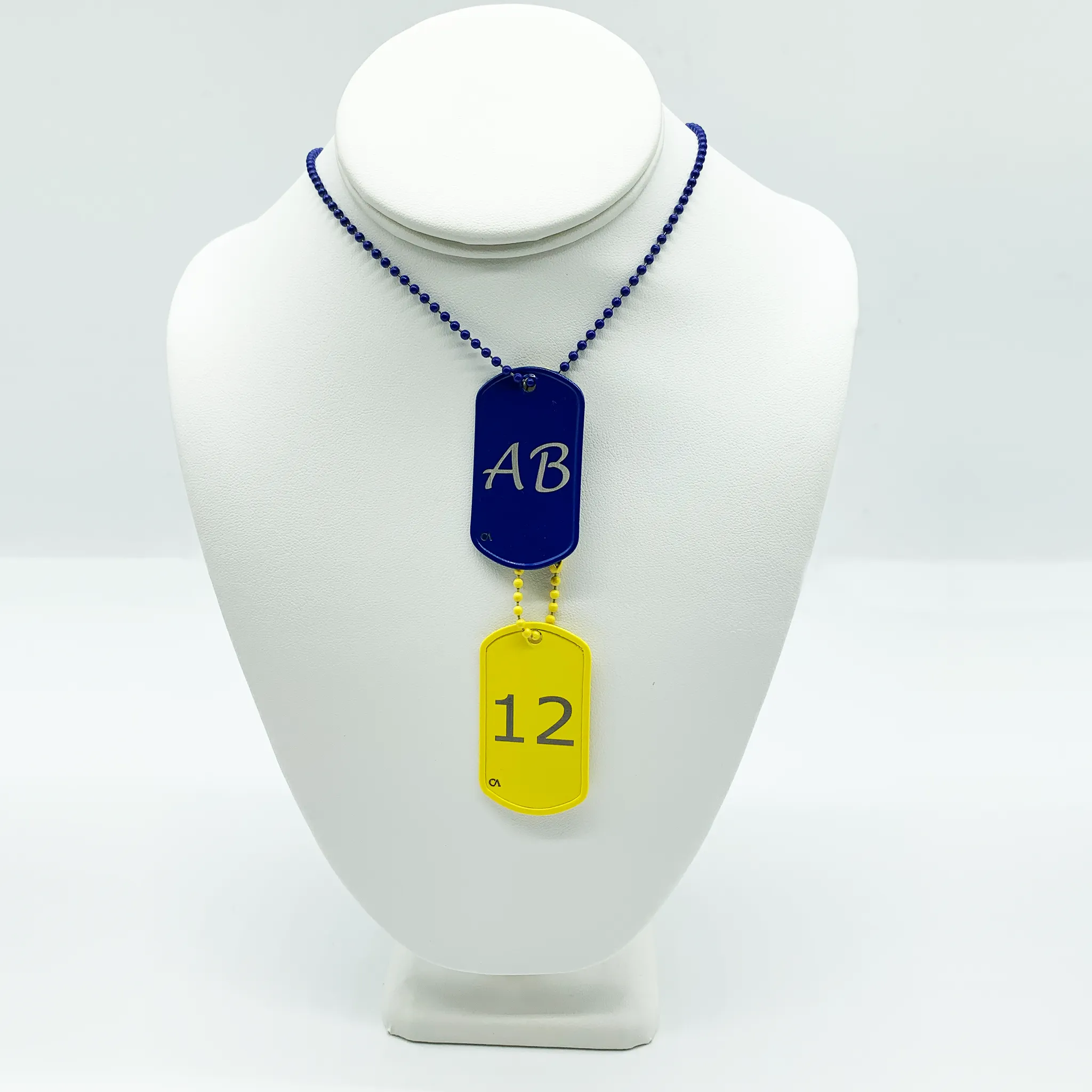 CA Limited Edition Blue and Yellow Name and Number Tags