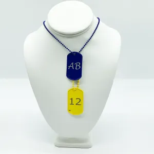 CA Limited Edition Blue and Yellow Name and Number Tags