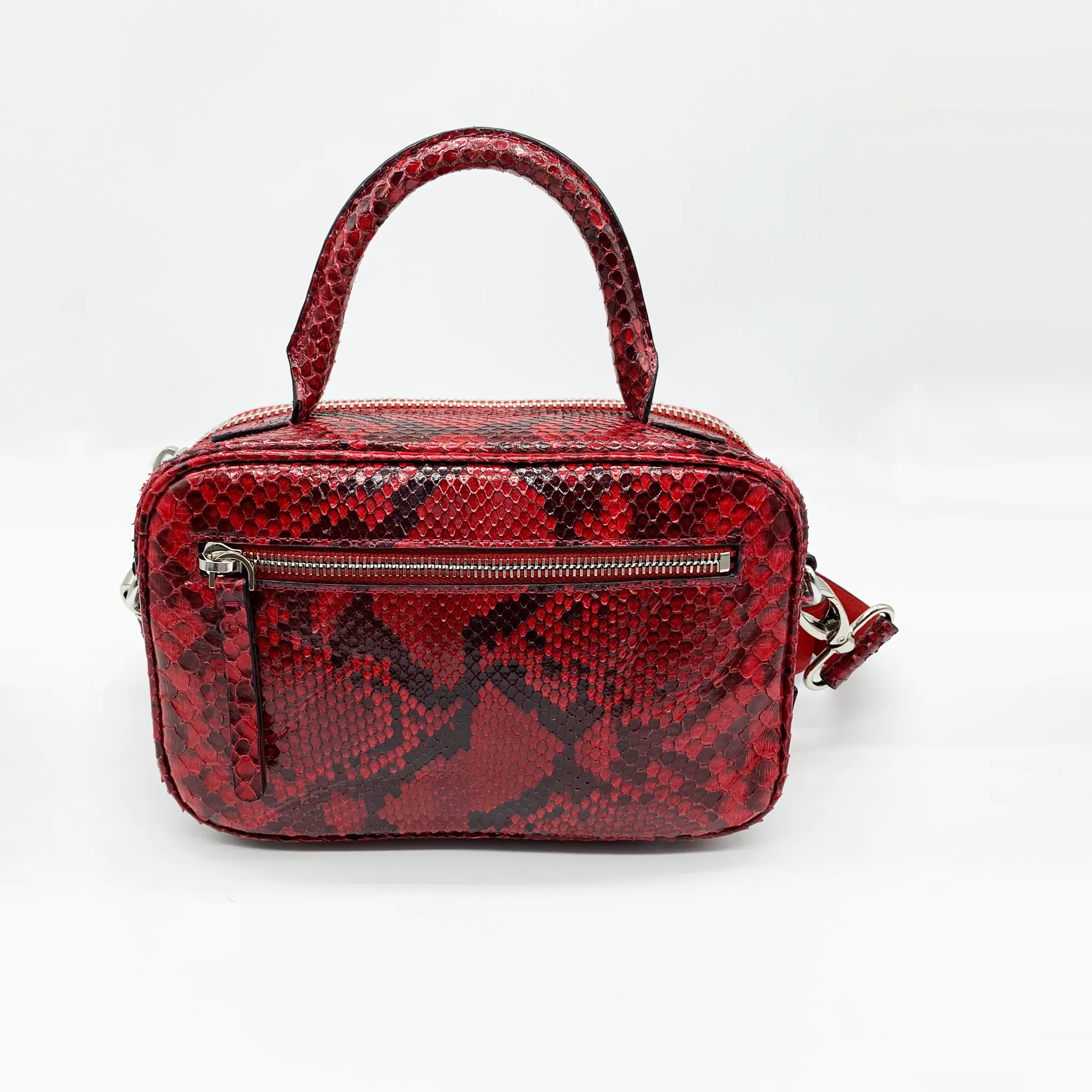 CA Valarie Custom Red Black Amazon Python Handbag