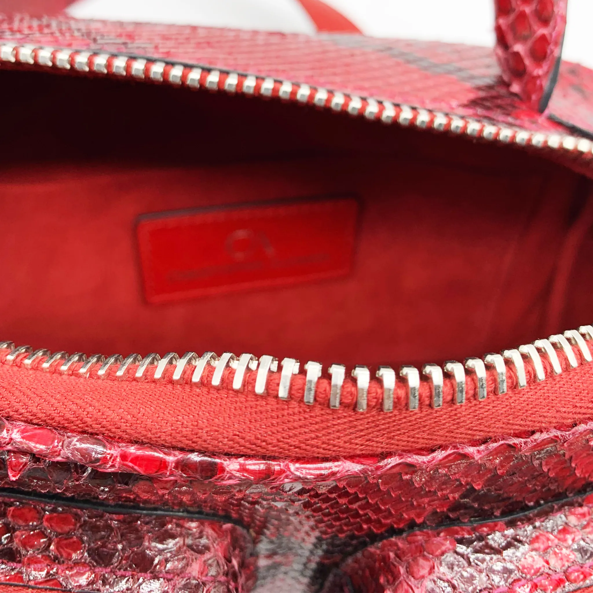 CA Valarie Custom Red Black Amazon Python Handbag